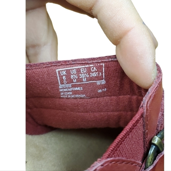 CLARKS Collection Burgundy Leather Slip On Mules Size 8.5 - Picture 6 of 6